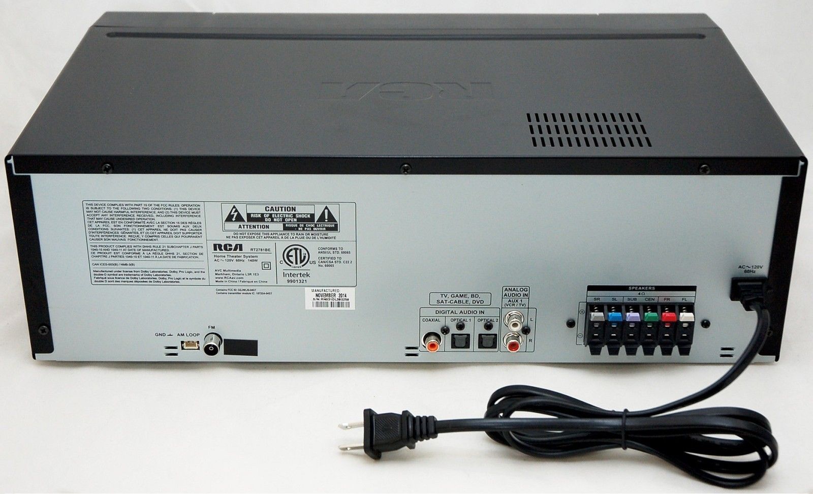 RT2781BE Remote Control for RCA RT2781BE Home Theater System 