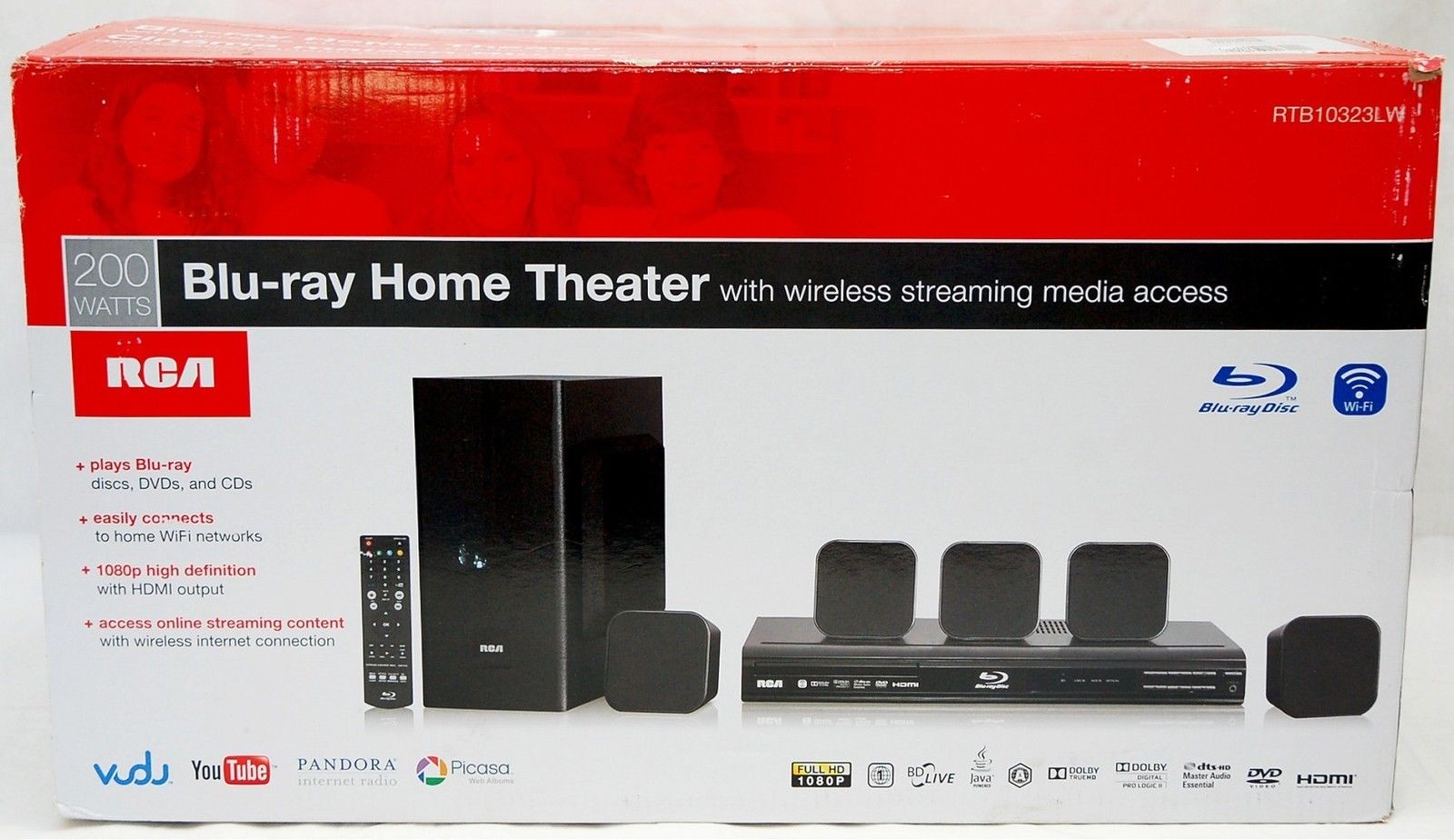 RCA RTB10323LW 200W Blu-ray/DVD WiFi 